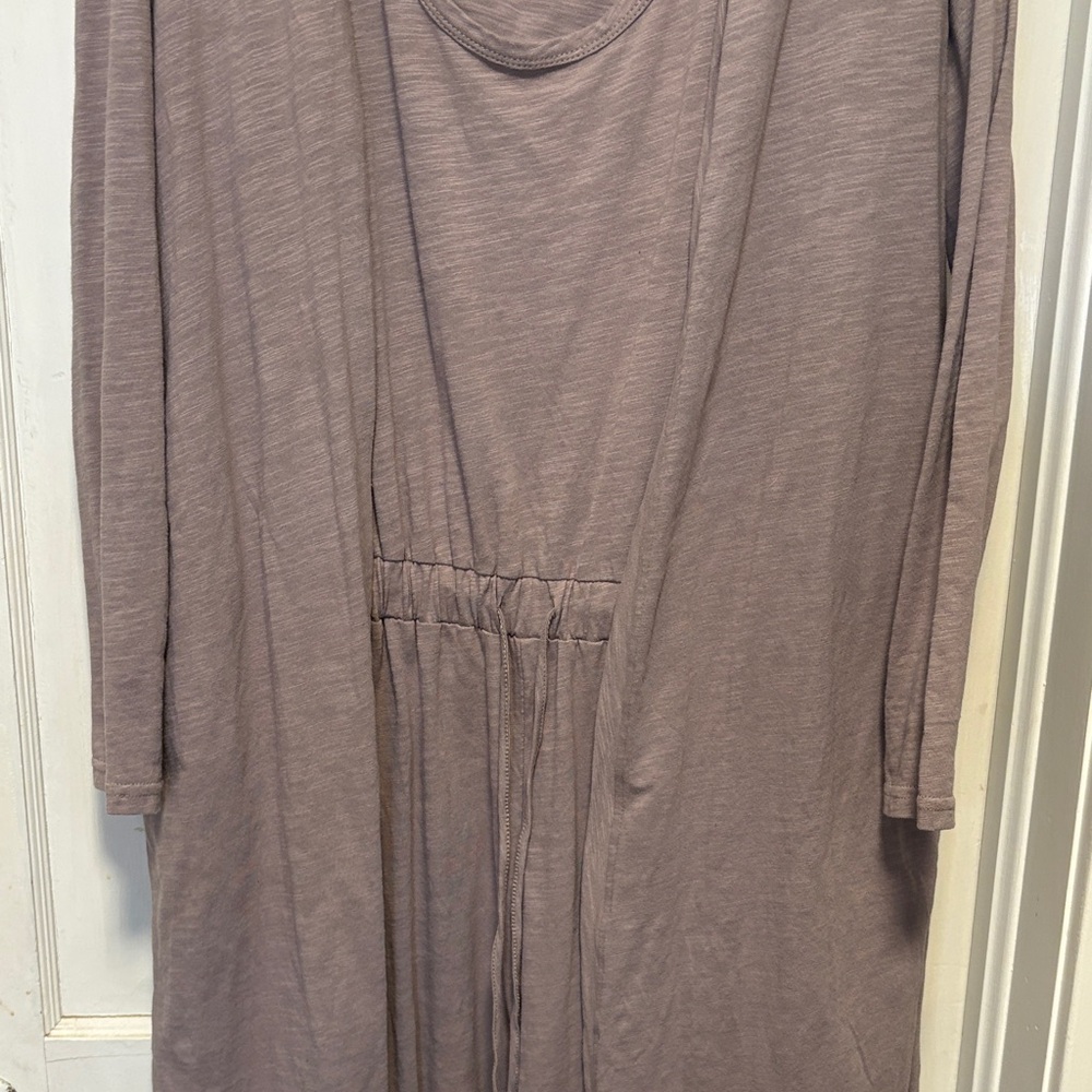 Three Bird Nest Mocha Tan Brown Long Sleeve Jumpsuit Cardigan Set Large - Picture 6 of 16